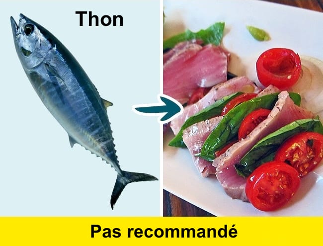 Evite comer atún porque es un pescado que contiene mercurio