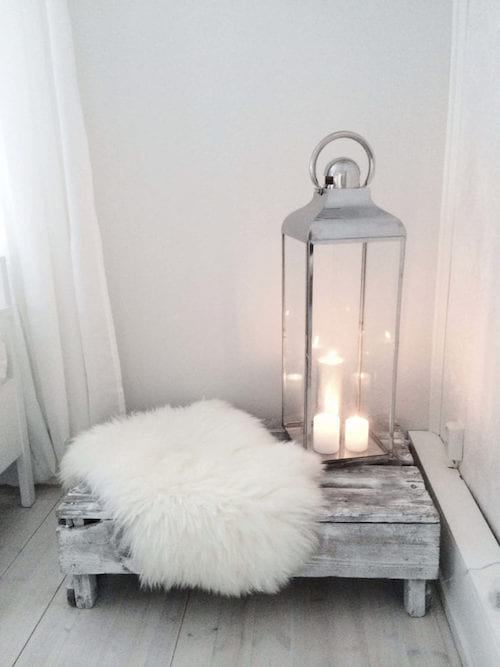 linterna minimalista para decorar con vela