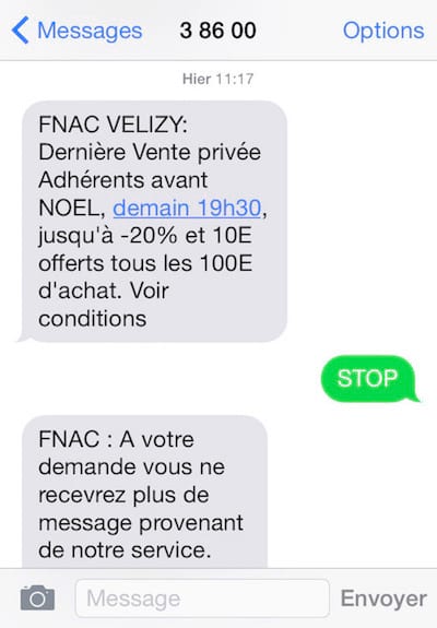 Cómo dejar de recibir SMS de anuncios FNAC