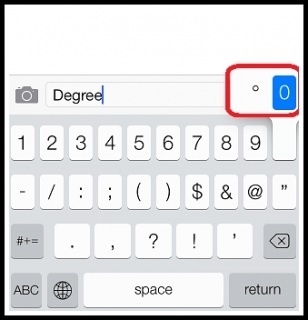 Cómo acceder al símbolo de grado en iPhone y iPad