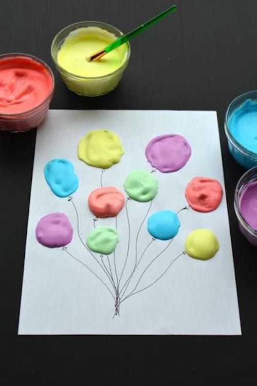 podemos hacer globos con pintura de espuma