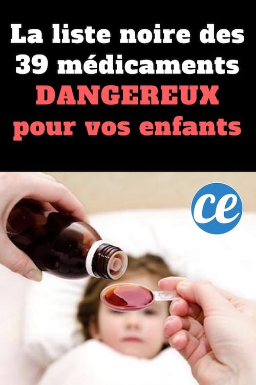 Lista negra de medicamentos peligrosos para la salud de los niños.