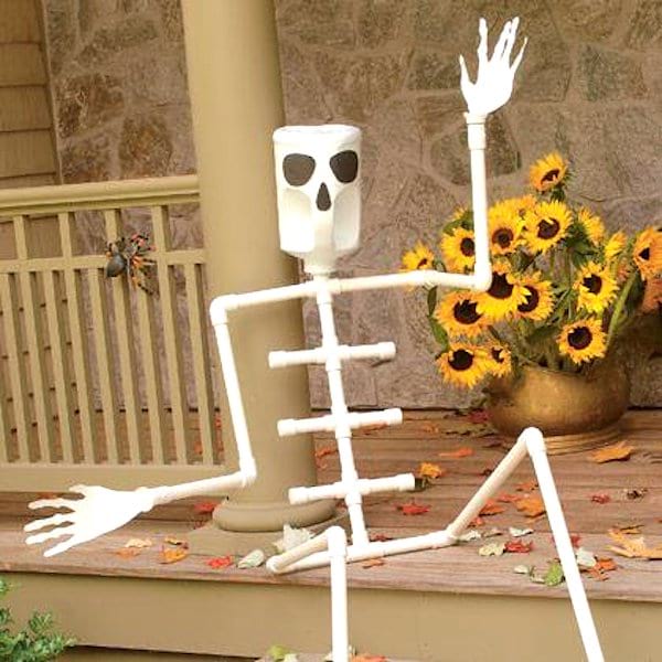 Pipa de PVC halloween esqueleto deco
