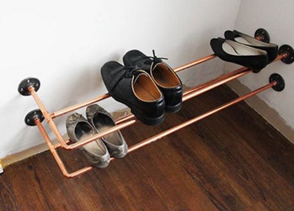 tubos de cobre para guardar zapatos