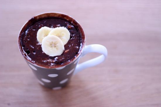 receta de mucake de chocolate y plátano