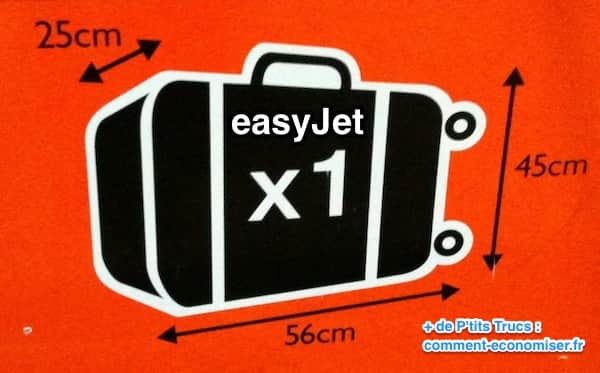 Tamaño del equipaje de mano EasyJet sin cargo adicional