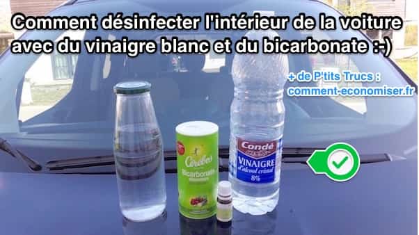 lavar el interior del coche con bicarbonato de sodio y vinagre blanco