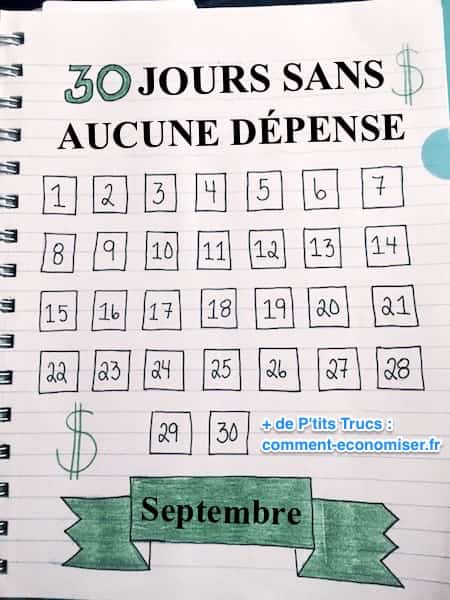 30 dage uden nogen udgiftskalender september