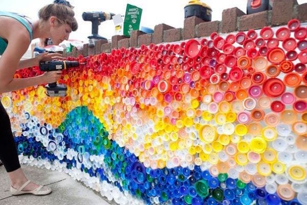 Tapa de mosaic reciclat