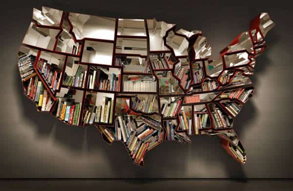 Librería con forma de EE. UU.