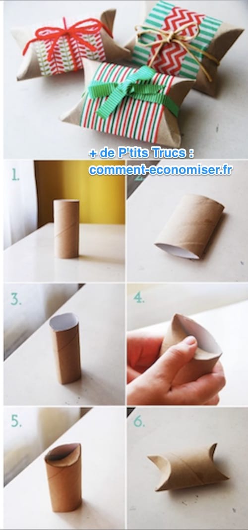 explicaciones para envolver regalos personalizados con un rollo de papel higiénico vacío