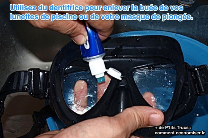استخدم معجون الأسنان لإزالة الضباب من نظارات حمام السباحة أو قناع الغطس.
