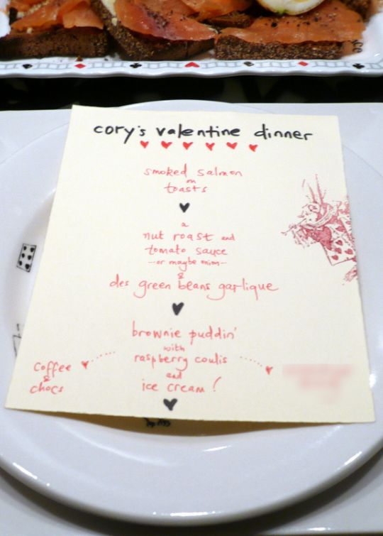 Cheap valentine's day menu