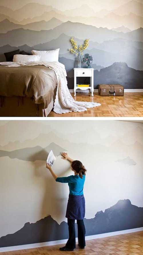 Paisatge dibuixat en una paret