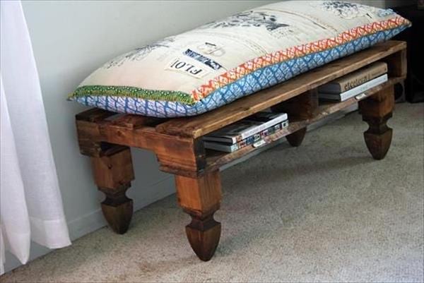 Sofabord med brun træpalle