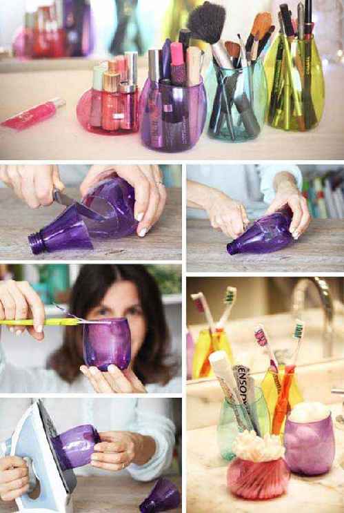 hacer portalápices con botella de plástico