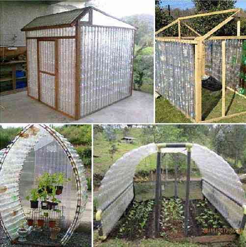 como hacer invernadero para jardin con botella reciclada