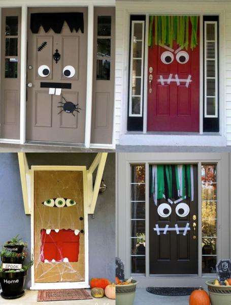 puertas decoradas como un monstruo