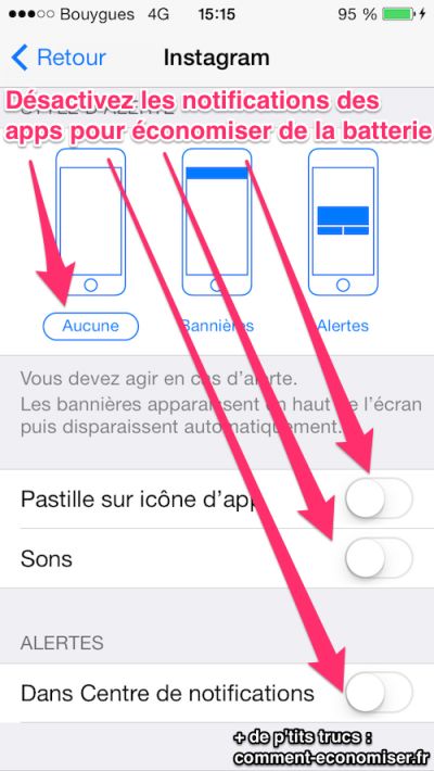 iPhone'i aku säästmiseks keelake rakenduse märguanded