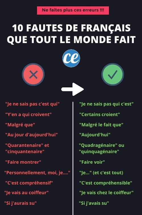 10 mest almindelige franske fejl at undgå