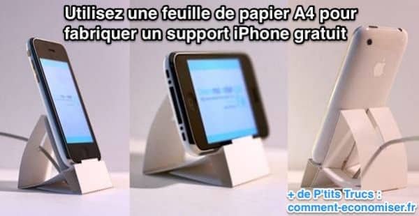 Use una hoja de papel A4 para hacer un soporte para iPhone gratis