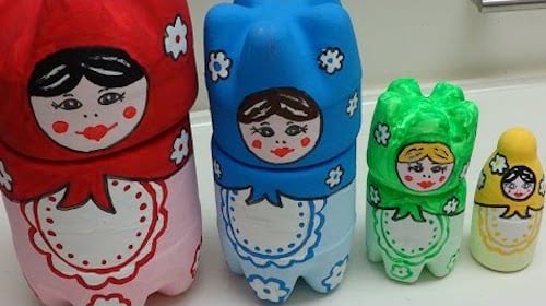 בקבוקי פלסטיק בובה רוסית דקו