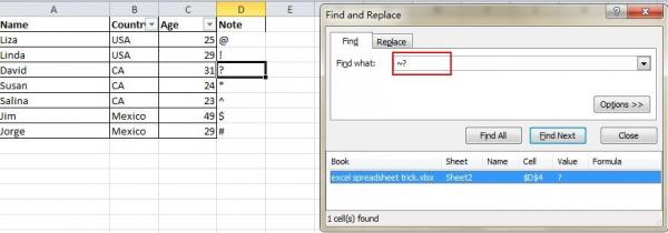 Hvordan gjøre et upresist søk i Excel