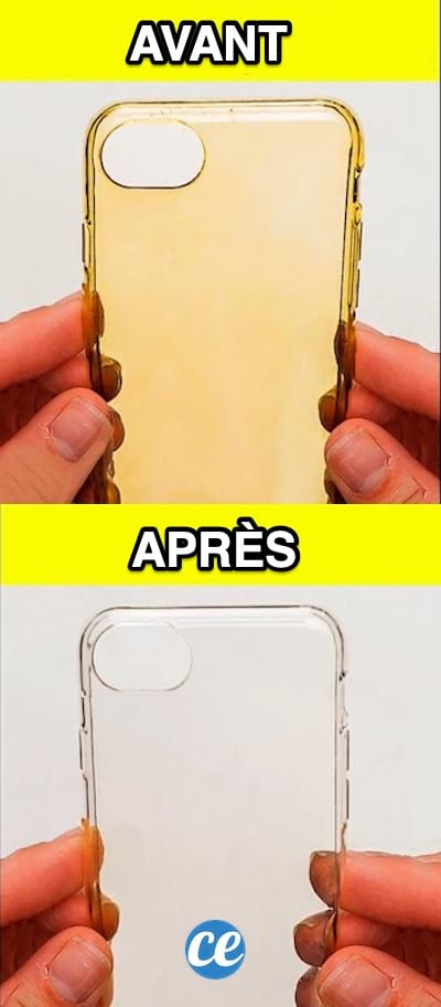 una funda d'iPhone groguenca abans i blanca després gràcies a aquests consells de neteja