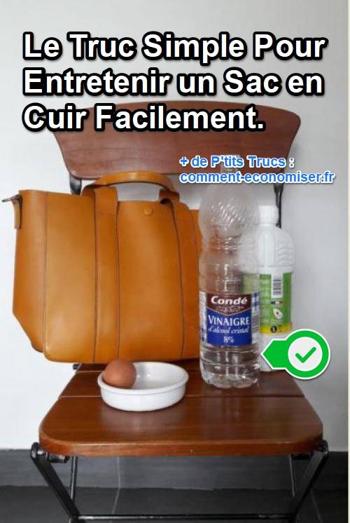 Wash your leather bag with water and vinegar, turpentine and an egg white