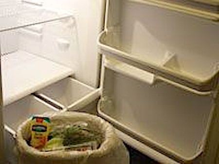 tøm køleskabet for at rengøre det med naturlige produkter