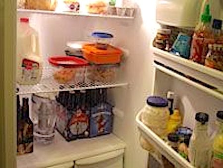 køleskabet er ryddeligt efter at være rengjort med hvid eddike