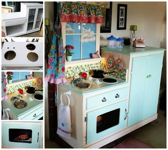 كيف تحول خزانة قديمة إلى مطبخ للأطفال؟