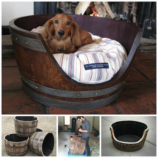 Proyecto decorativo: transformar un barril de vino en una canasta para perros