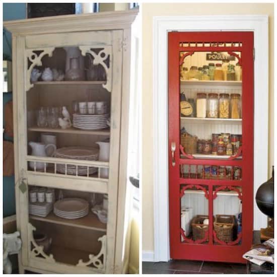 مشروع زخرفي: قم بتحويل أبواب الشاشة القديمة إلى باب لمخزن مطبخك