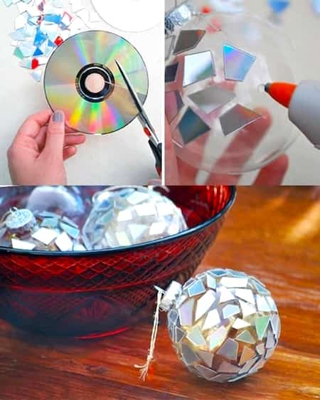 recicla el cd antic per fer boles de mirall