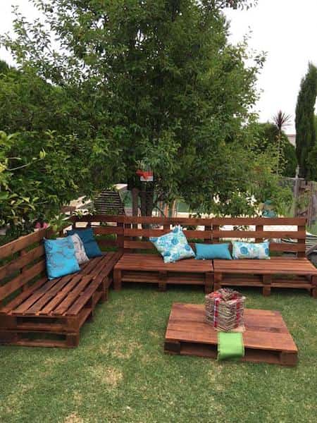 ideas sofá jardín patio paletas sencillas