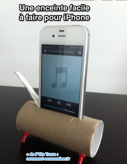 Altavoz para iPhone en rollo de papel higiénico