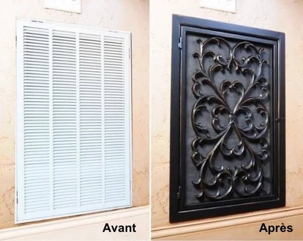 ventilation grille embellished with an exterior door mat