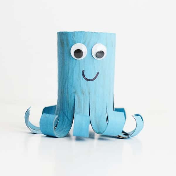 Cartón de pulpo azul para niños fácil de bricolaje
