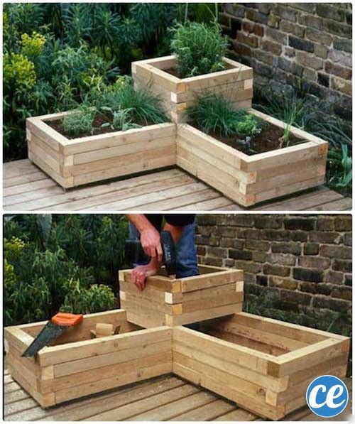 cajas de madera para plantar flores