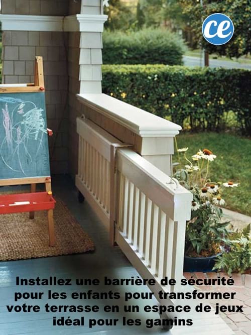 una barrera de seguridad para proteger a los niños en una terraza