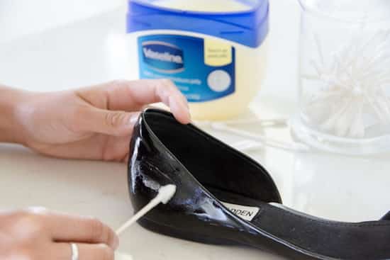 petroleum jelly to remove scratches from varnished shoes