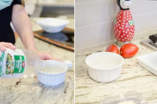 bowl of vinegar to capture odors