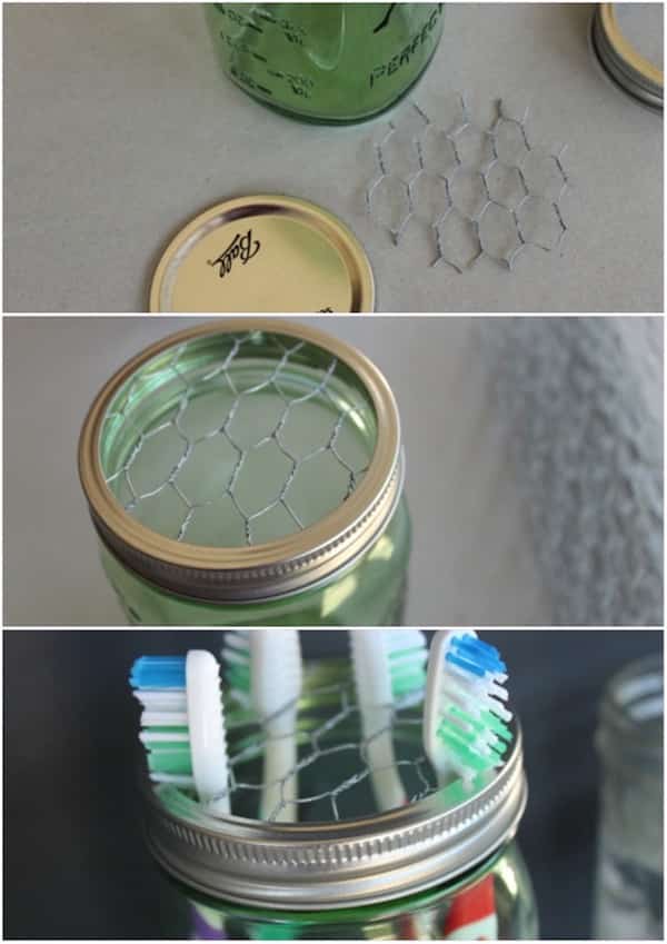 cómo hacer un práctico frasco de cepillo de dientes en frasco de vidrio