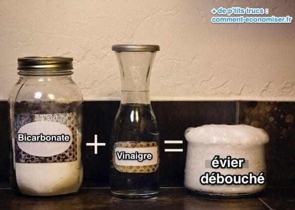 producto de desbloqueo para tuberías compuesto de vinagre blanco, sal y bicarbonato