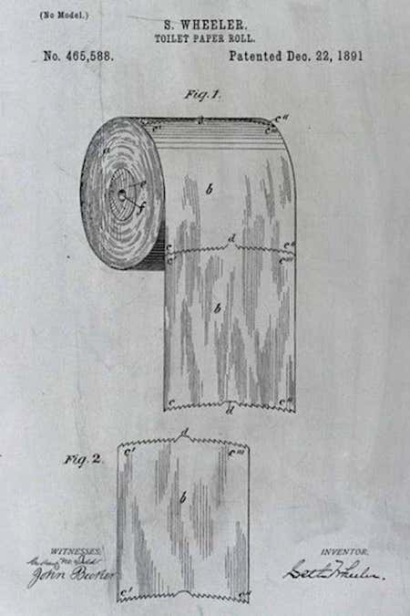 تفاصيل براءة اختراع لفة ورق التواليت ، اخترعها Seth Wheeler.