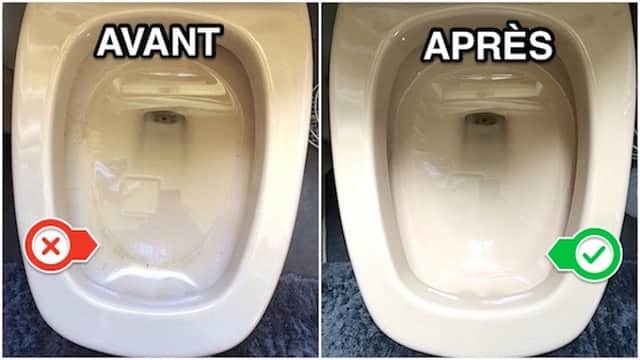 Limpiador de inodoros antes y después