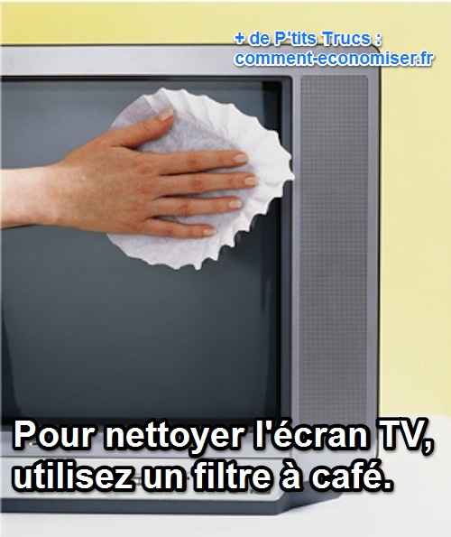 the coffee filter cleans the tv screen