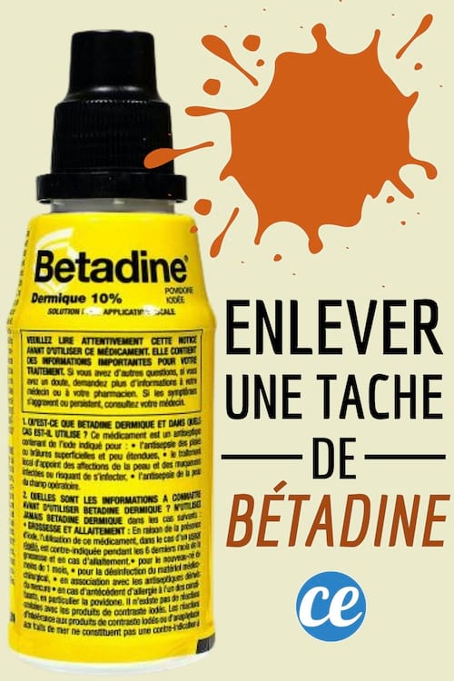 A bottle of betadine with stain to clean WITHOUT Leaving Traces.
