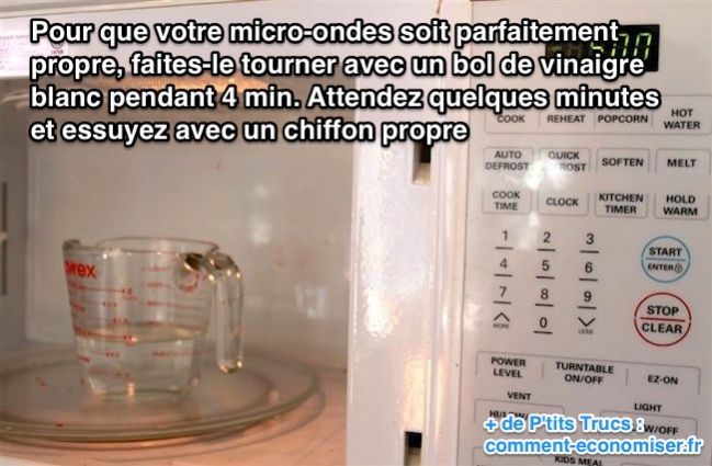 Use vinagre blanco para limpiar, desinfectar su microondas fácilmente